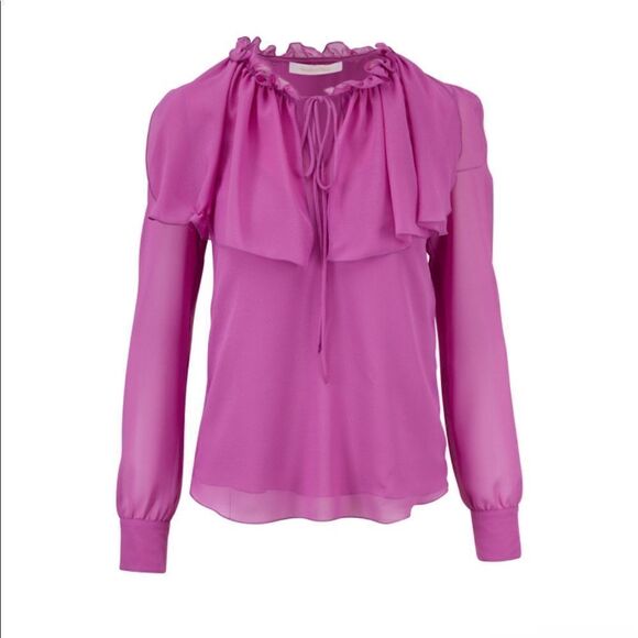 SEE BY CHLOE Purple Striking Georgette Top NWT! - Picture 8 of 16